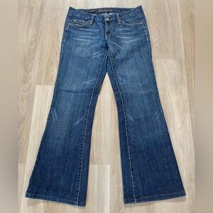 FIDELITY “Snap Dragon” Low Waist Flare Blue Jeans. Size 29